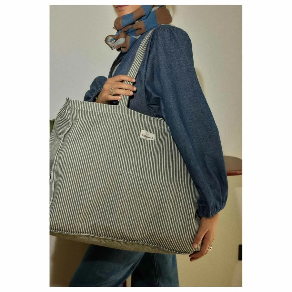Gabrielle Paris Sac week-end à rayures en coton ||Femme Sacs Weeks Ends|Sacs Week-End