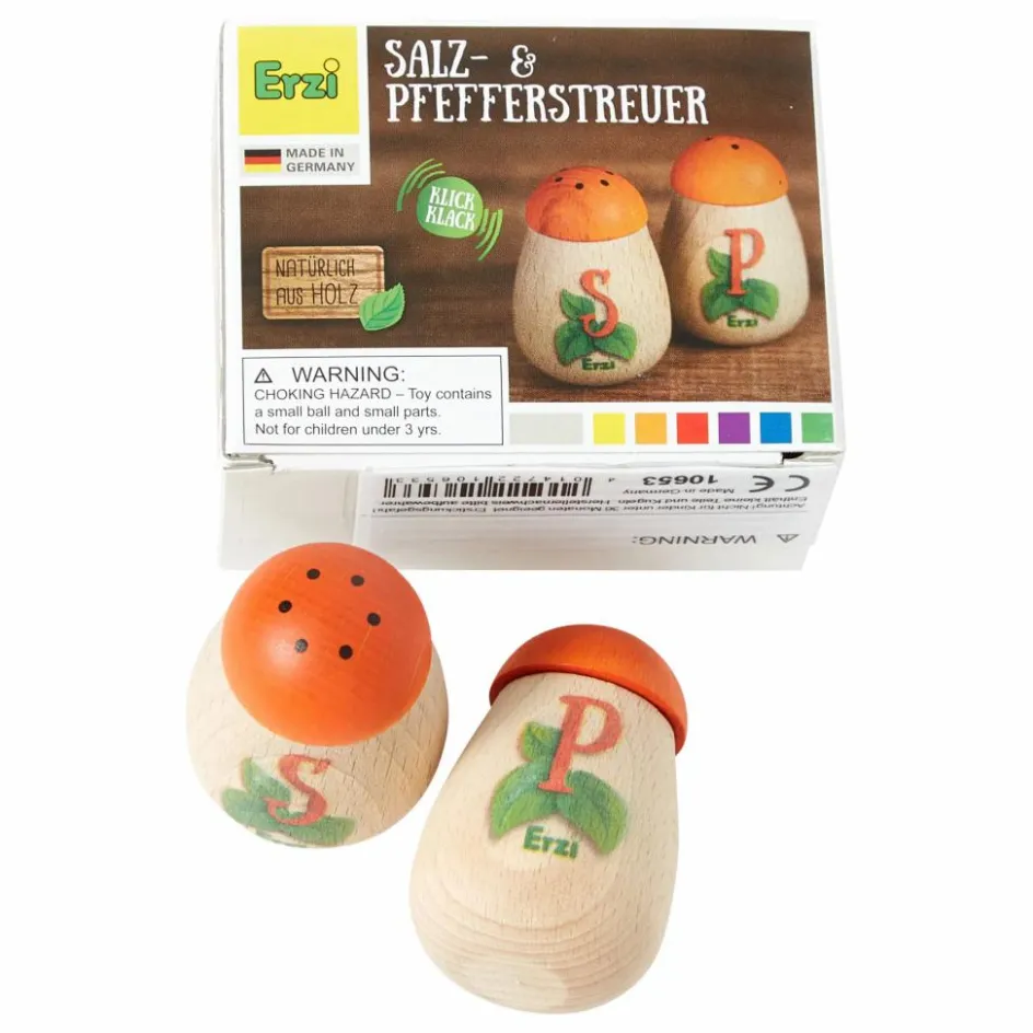 Outlet Erzi Salière et poivrier à jouer en bois Multicolore