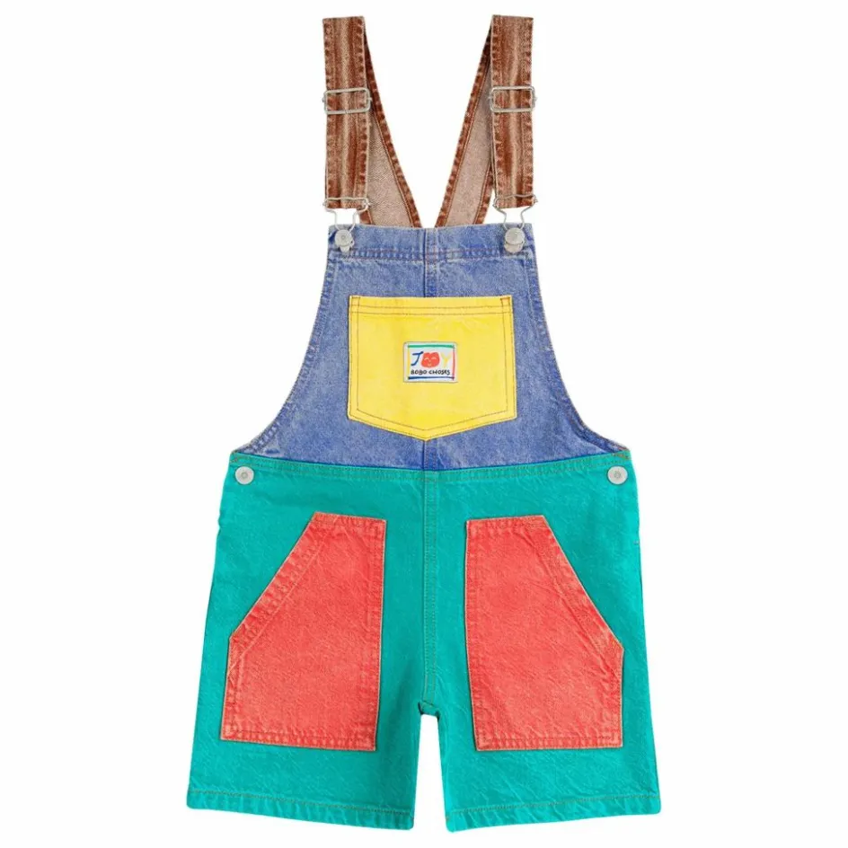 Best Bobo Choses Salopette Colorblock Coton Bio | Turquoise