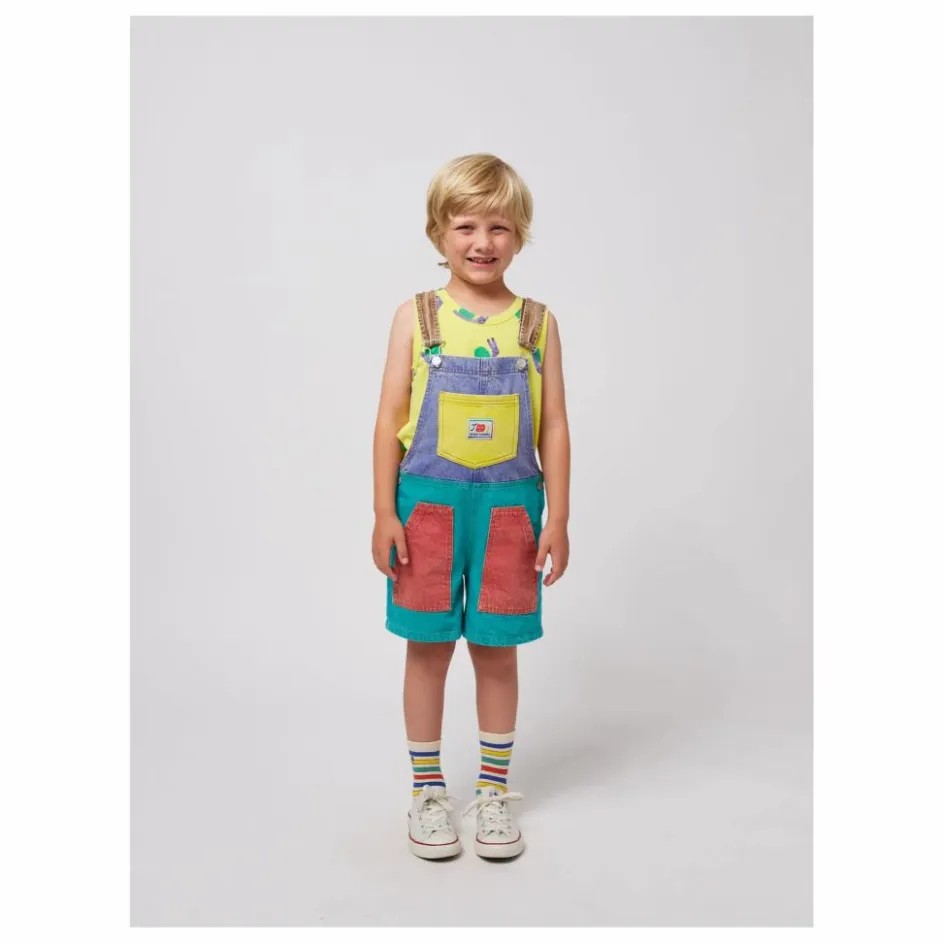 Best Bobo Choses Salopette Colorblock Coton Bio | Turquoise