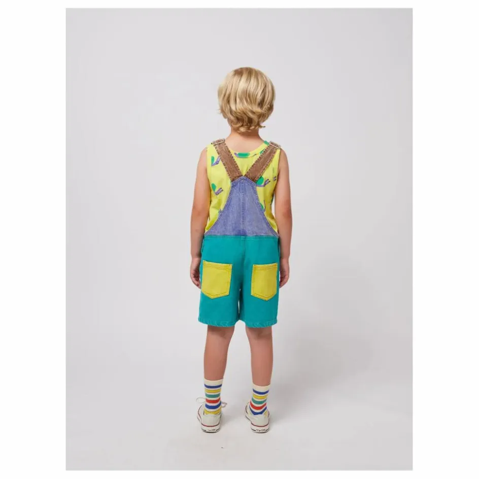 Best Bobo Choses Salopette Colorblock Coton Bio | Turquoise