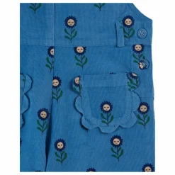Emile et Ida Salopette Fleurie Velours Côtelé | Bleu