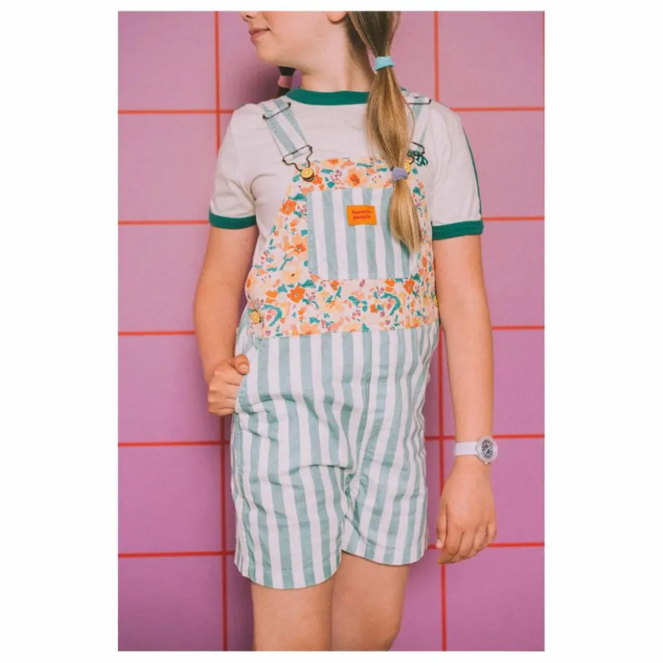 Clearance Favorite People Salopette Short Fleur | Bleu canard
