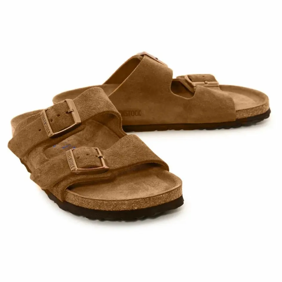 Femme BIRKENSTOCK Sandales, Espadrilles*Sandales Arizona SFB Cuir Suède Chaussant Etroit |