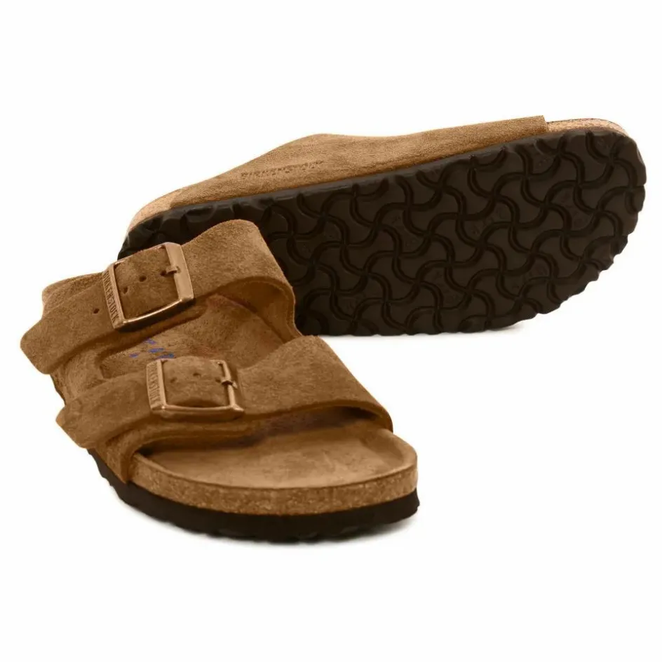 Femme BIRKENSTOCK Sandales, Espadrilles*Sandales Arizona SFB Cuir Suède Chaussant Etroit |