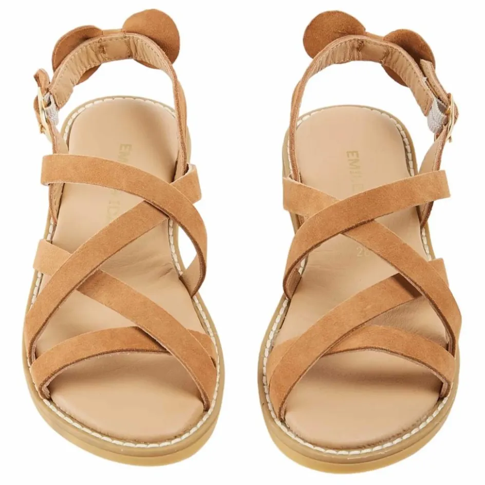 Emile et Ida Sandales Croisillons Cuir | Camel