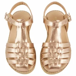Hot Emile et Ida Sandales Croisillons Cuir | Doré