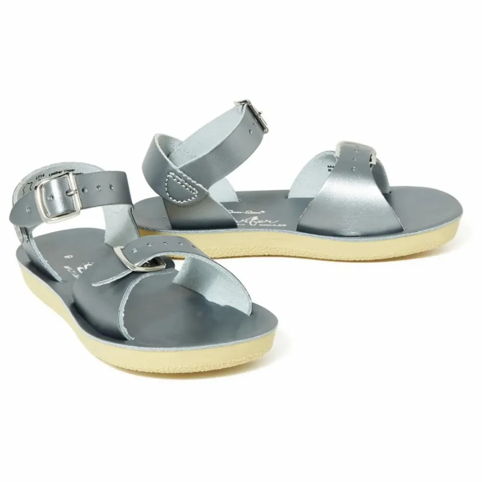 New Salt-Water Sandales Cuir Waterproof Surfer | Argenté