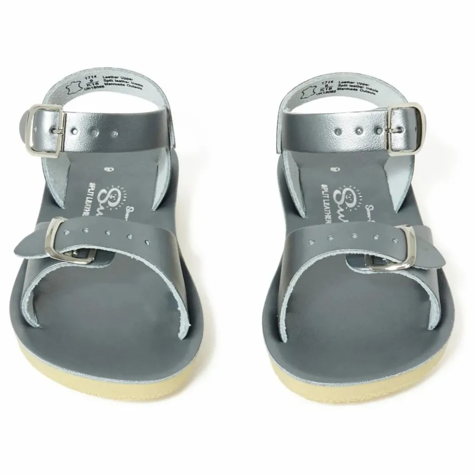 New Salt-Water Sandales Cuir Waterproof Surfer | Argenté