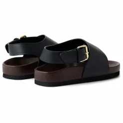 Hot Soeur Sandales Domani Cuir | Noir