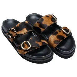 Best Lachoix Sandales Double Boucles Léopard | Camel