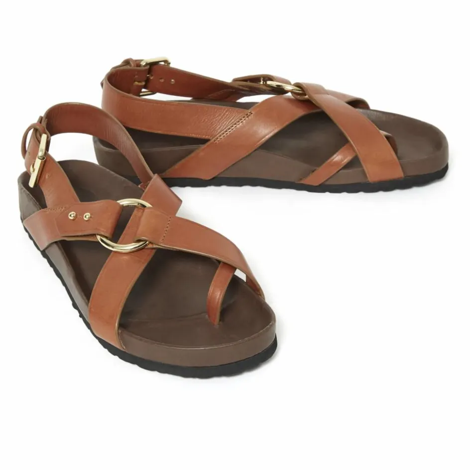 Hot Soeur Sandales Mexico Cuir | Cognac