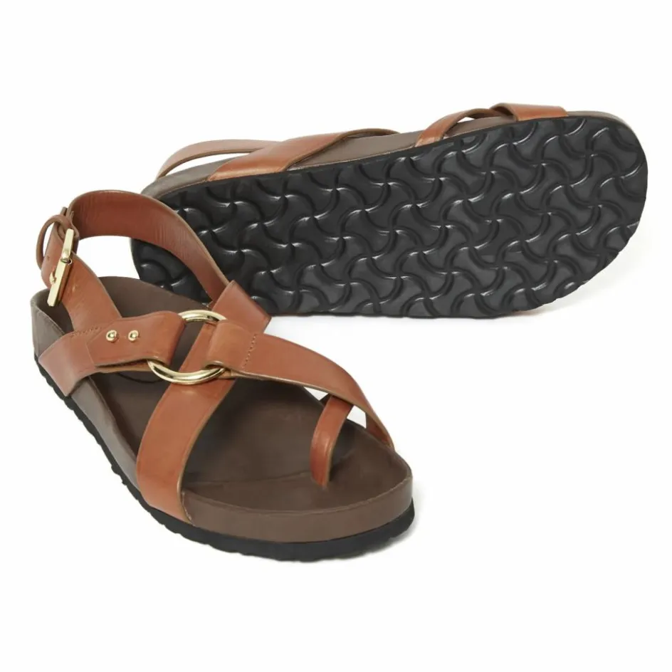 Hot Soeur Sandales Mexico Cuir | Cognac