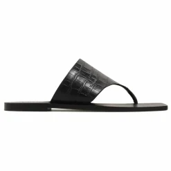 New A. Emery Sandales Paton Embossées Crocodile | Noir