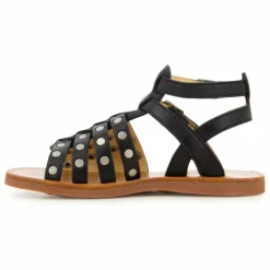 Discount Pom d'Api Sandales Plagette Stud | Noir mat