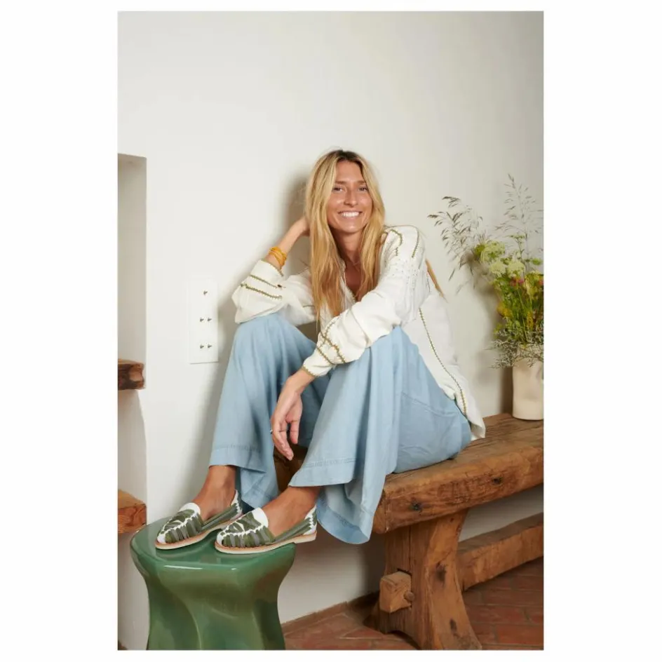 Sale Mapache Sandales Rita Blanc | Vert kaki