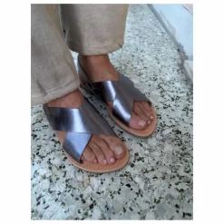 Hot Théluto Sandales Tom Métallisées | Argenté