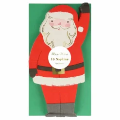 Outlet Serviettes découpées Père Noël - set de 16 Enfant Décoration De Fête