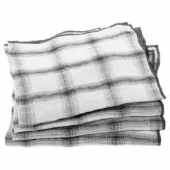 Clearance Le Monde Sauvage Serviettes de table Highlands en lin lavé - Set de 4 | Blanc