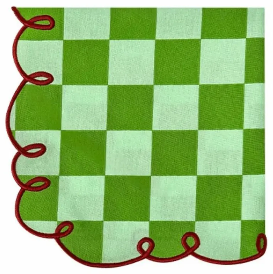 Bitossi Linge De Table|Art De La Table*Serviettes de table vichy Dama Verde - Set de 2 |