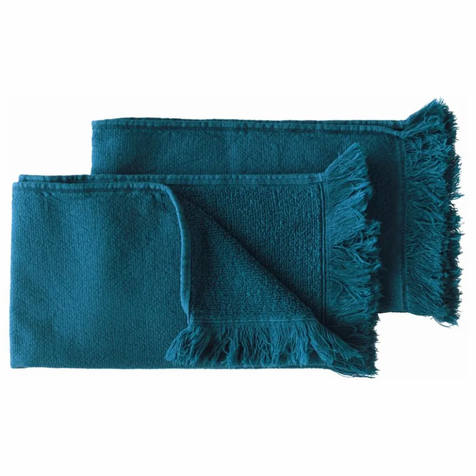 Discount La cerise sur le gâteau Serviettes d'invité - Set de 2 | Bleu canard
