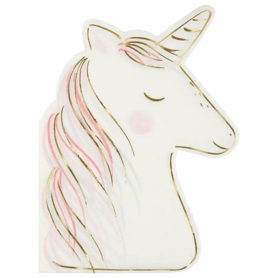 Meri Meri Serviettes en papier Licorne - Set de 16 Blanc