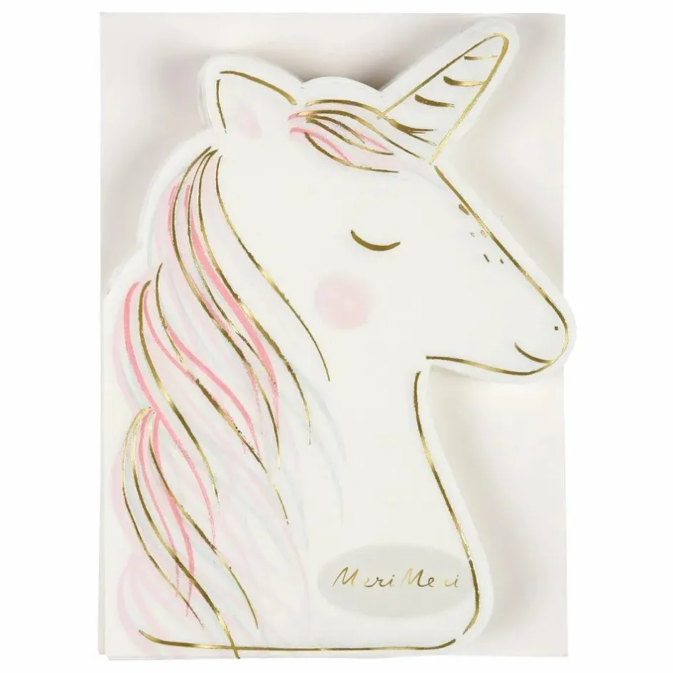 Meri Meri Serviettes en papier Licorne - Set de 16 Blanc