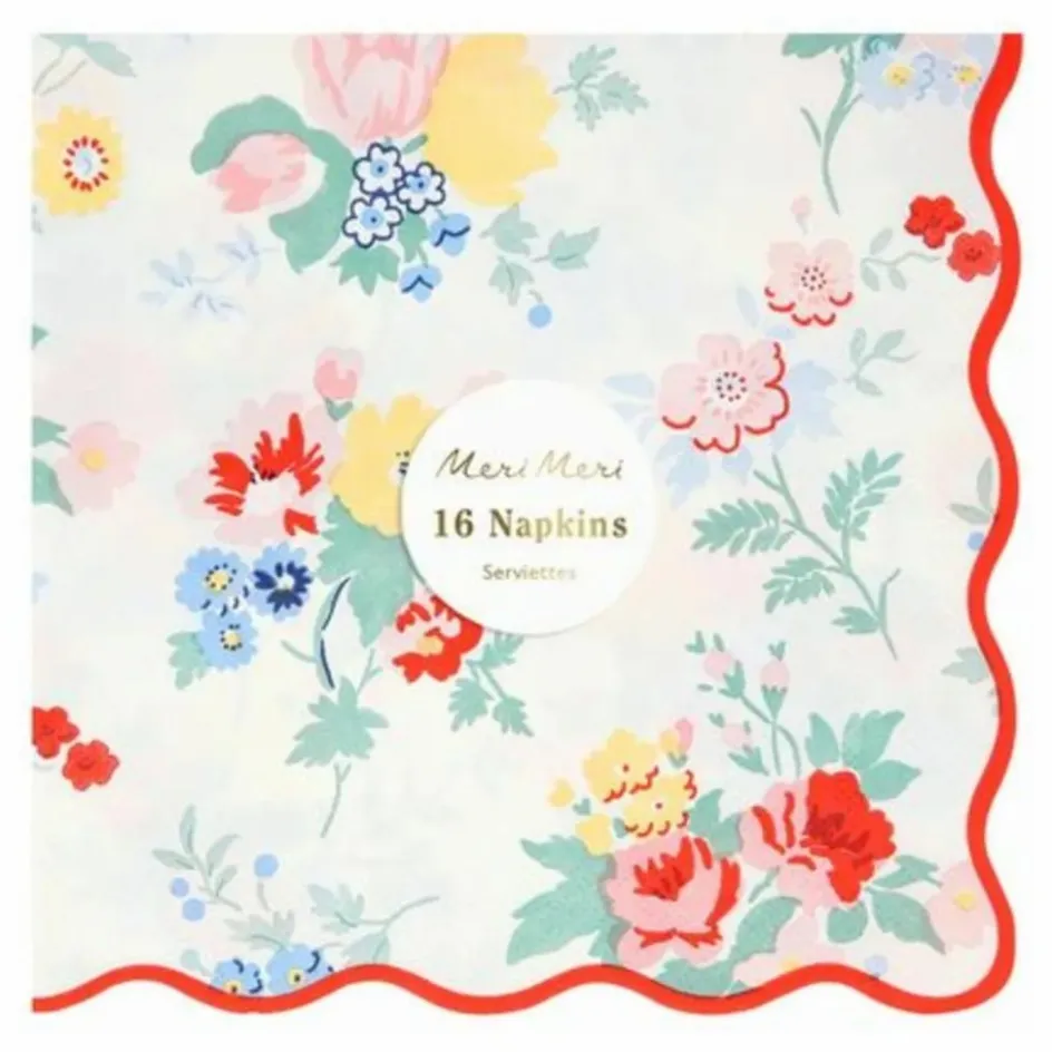 Outlet Serviettes en papier Vintage Floral - Set de 16 Enfant Décoration De Fête