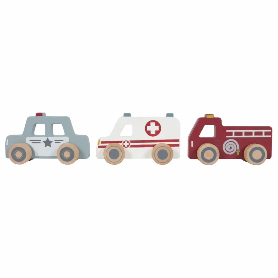 Little Dutch Garages, Circuits*Set de 3 voitures d'urgence