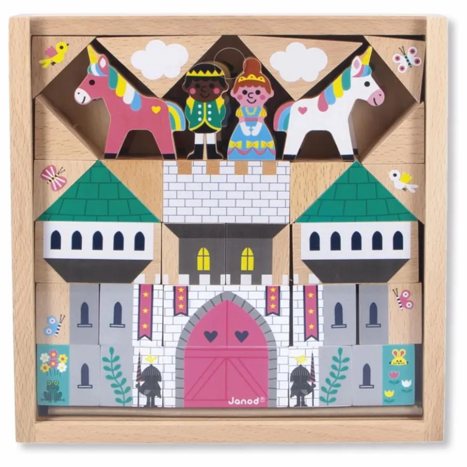 Set de cubes en bois Royaume enchanté - Cross Roads Jouets D'Éveil