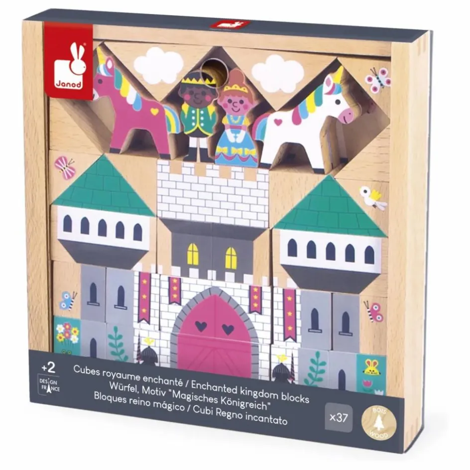 Set de cubes en bois Royaume enchanté - Cross Roads Jouets D'Éveil