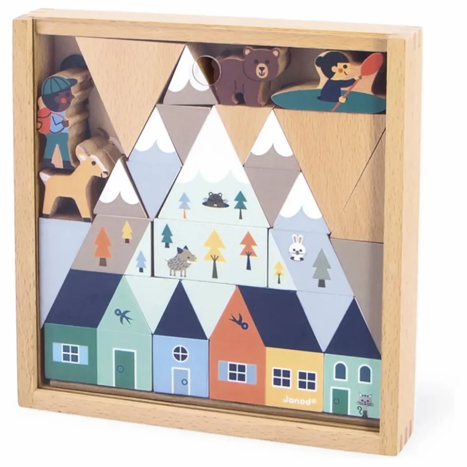 Janod Jouets D'Éveil*Set de cubes en bois Vallée blanche - Cross Roads