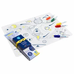 Set de table à colorier avec 5 feutres et bracelet Super héros Loisirs Créatifs