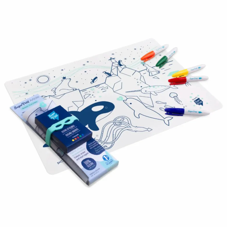 Superpetit Loisirs Créatifs*Set de table à colorier avec 5 feutres et un bracelet Sur la banquise