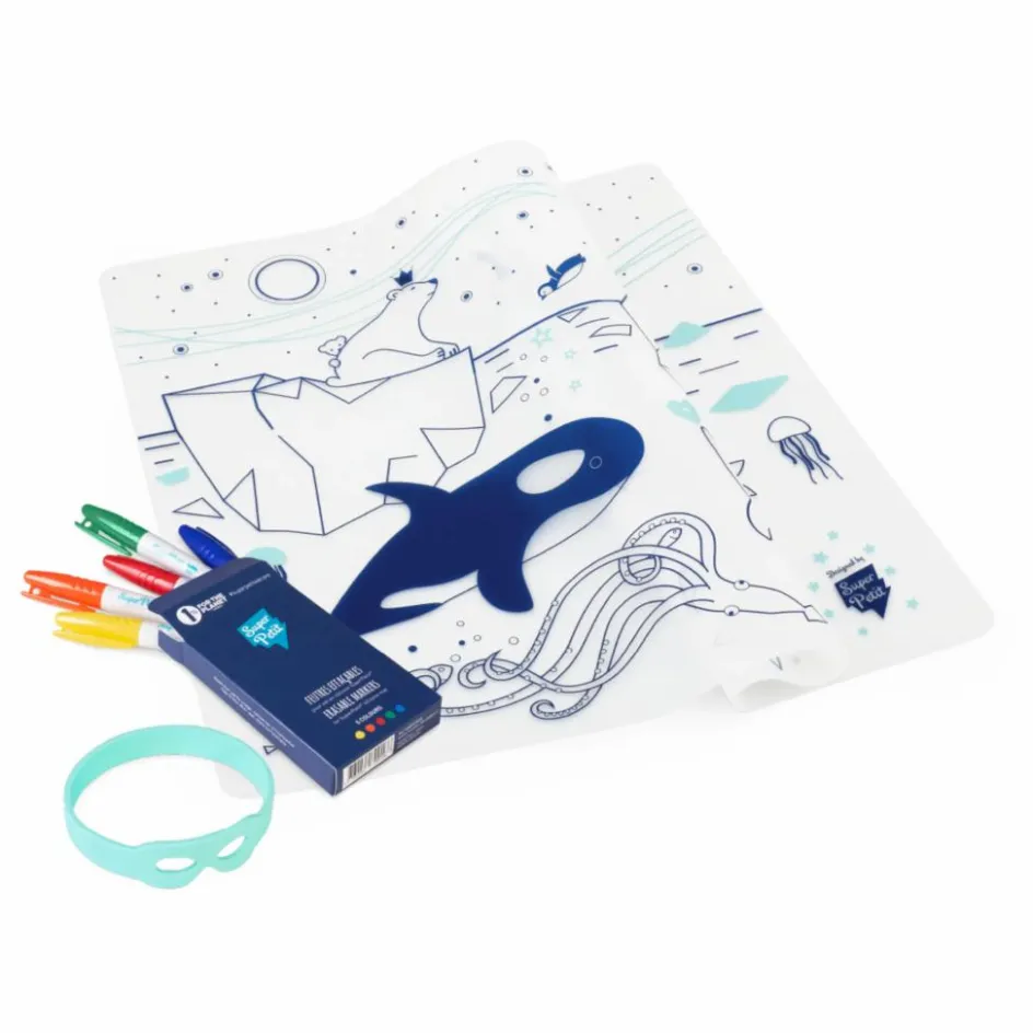 Superpetit Loisirs Créatifs*Set de table à colorier avec 5 feutres et un bracelet Sur la banquise