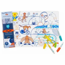 Superpetit Set de table à colorier Sports avec 5 feutres| Loisirs Créatifs