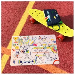 Superpetit Set de table à colorier Sports avec 5 feutres| Loisirs Créatifs