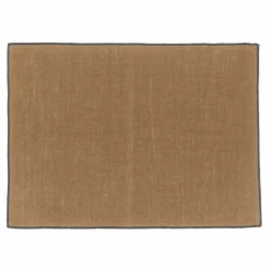 Haomy Set de table Borgo en lin enduit | Tabac