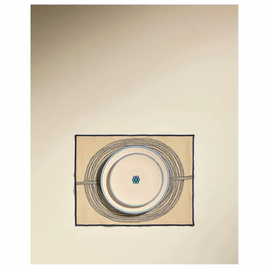 Outlet Maison Sarah Lavoine Set de table brodé Mirage | Bleu