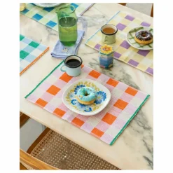 Outlet Tarta Gelatina Set de table en coton bio | Orange