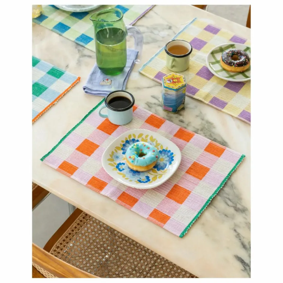 Outlet Tarta Gelatina Set de table en coton bio | Orange