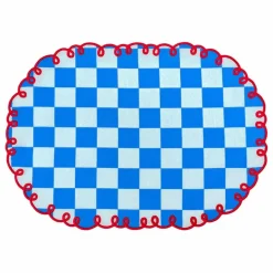 Bitossi Sets de table vichy Dama Dama Azzurro - Lot de 2 || Linge De Table|Art De La Table