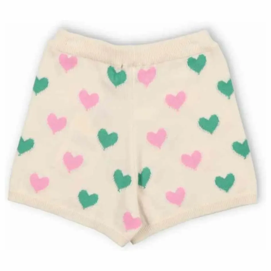 Clearance the new society Short Cœurs Oia Coton Bio | Ecru