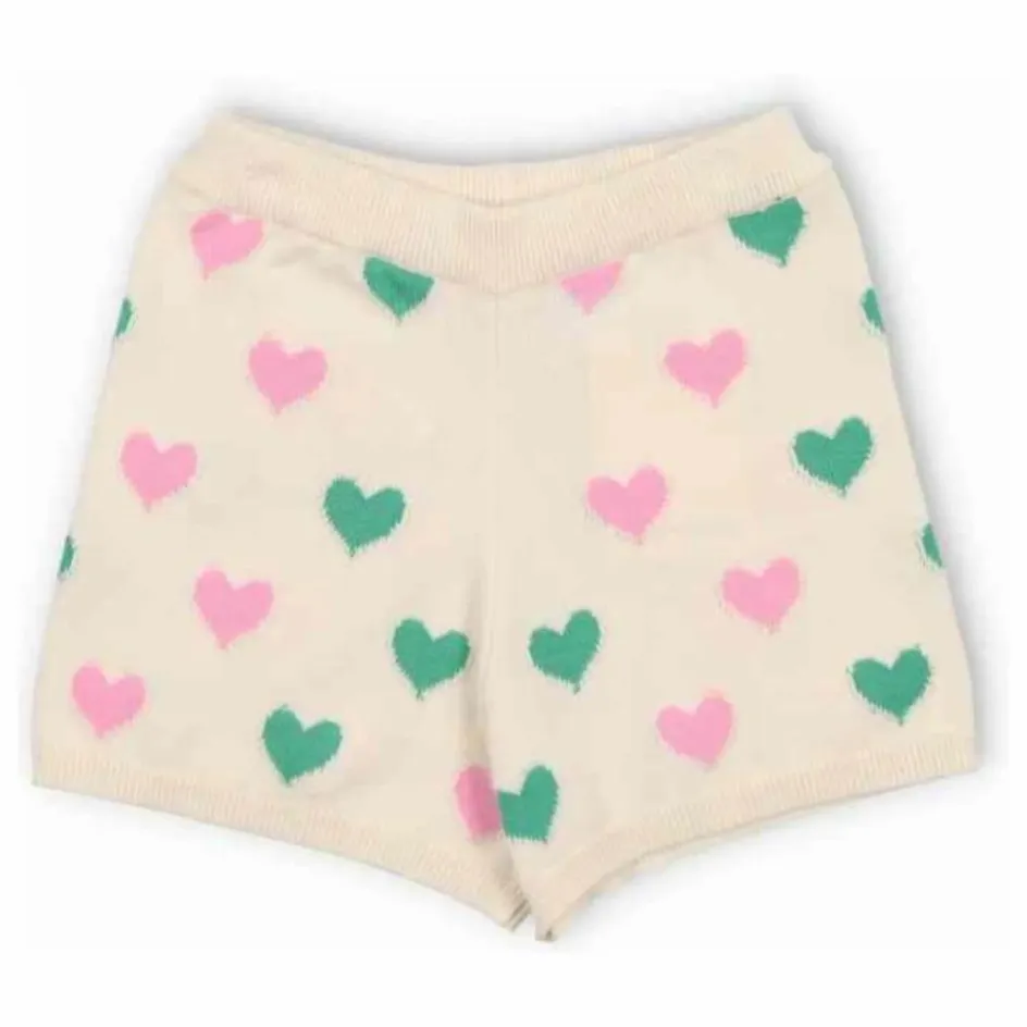 Clearance the new society Short Cœurs Oia Coton Bio | Ecru