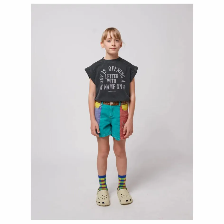 Bobo Choses Short en Jean Colorblock Coton Bio ||Enfant Shorts, Bermudas|Jupes, Shorts
