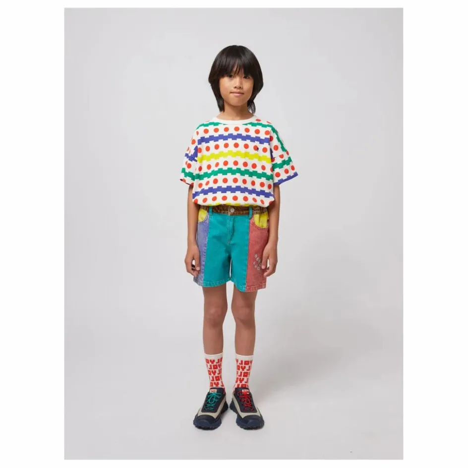 Bobo Choses Short en Jean Colorblock Coton Bio ||Enfant Shorts, Bermudas|Jupes, Shorts