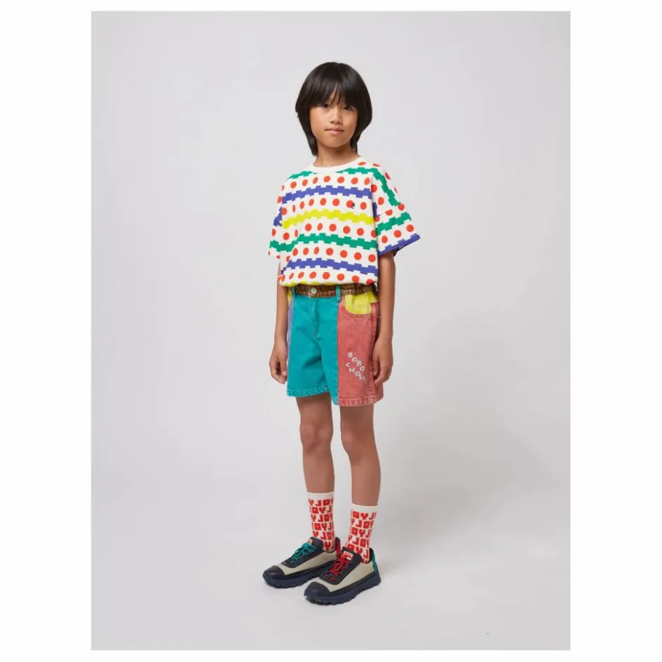 Bobo Choses Short en Jean Colorblock Coton Bio ||Enfant Shorts, Bermudas|Jupes, Shorts