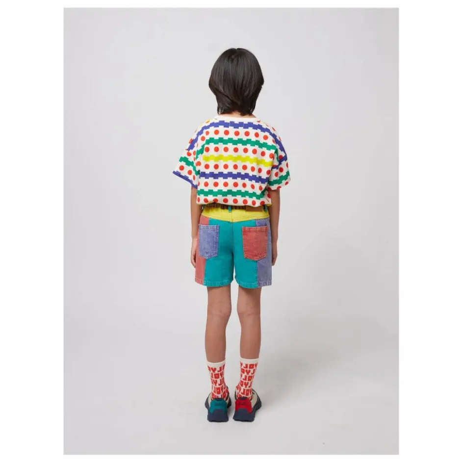Bobo Choses Short en Jean Colorblock Coton Bio ||Enfant Shorts, Bermudas|Jupes, Shorts