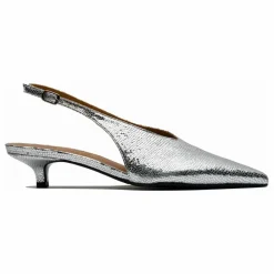 Lachoix Slingback à Talons Métallisées | Argenté