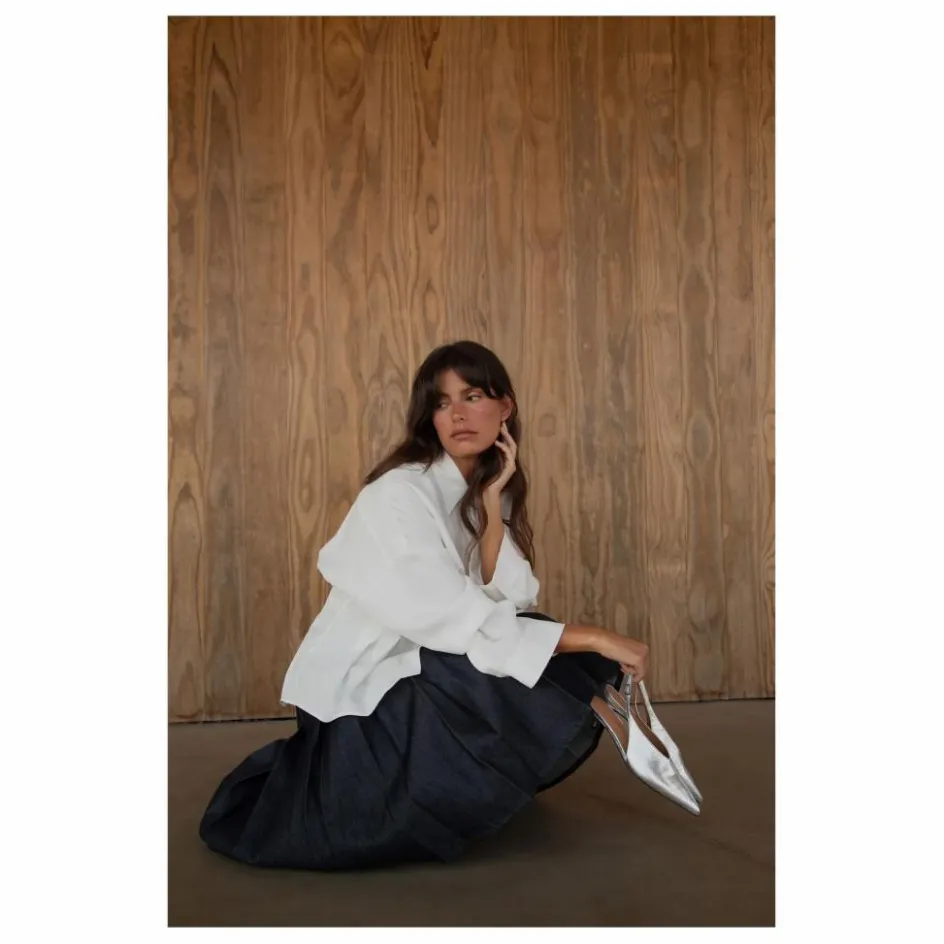 Lachoix Slingback à Talons Métallisées | Argenté
